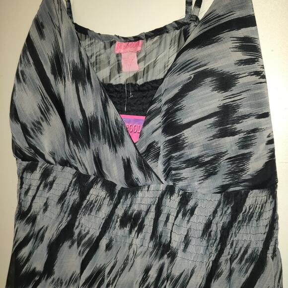 NWT She's Cool Maxi Dress PLUS Sz 3X. Black Gray Sheer Outer Lined Lightweight - Picture 3 of 16